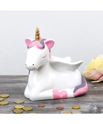 Unicorn Piggy Bank for Girls Ceramic Kid’s Money Bank Novelty Coin Banks Best Christmas Birthday New Term Great Home Decorati...