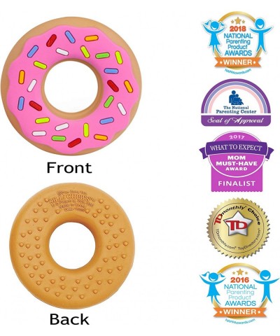 Girls Teething Ring Donut for Babies Round Silicone Pink Baby Teether Cute Self Soothing Circle Silly Chew Toy $26.52 Baby Te...