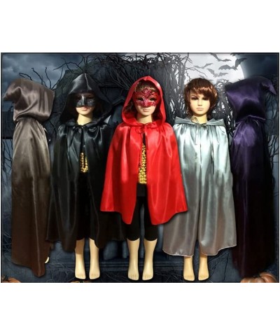 Kids Christmas Halloween Costume Satin Hooded Party Cloak with Hood Vampire Witch Cosplay Cape Robe for Children 8-16 Y $23.7...