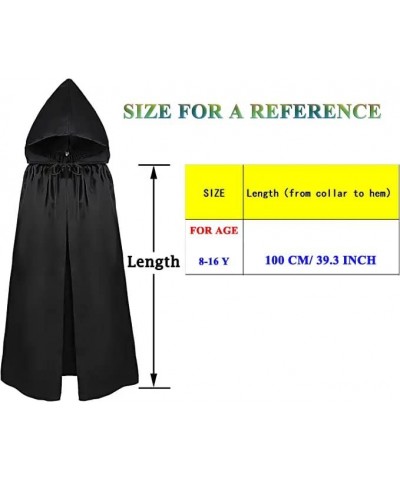 Kids Christmas Halloween Costume Satin Hooded Party Cloak with Hood Vampire Witch Cosplay Cape Robe for Children 8-16 Y $23.7...