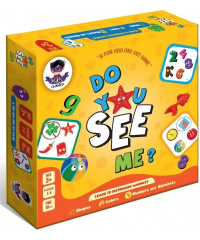 YUKA Champs - DO You See ME? 2 Card Game Easy to Learn Shapes Colors Numbers and Alphabets Flash Cards Preschool Educational ...