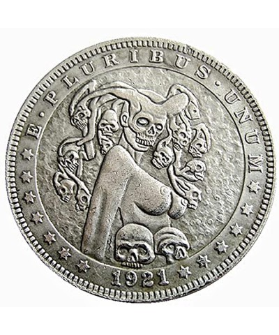 Satan Muerte V2 Novelty Good Luck Heads Tails Token Challenge Coin US Morgan Copy Antique Hobo Coin Commemorative Badge Prote...