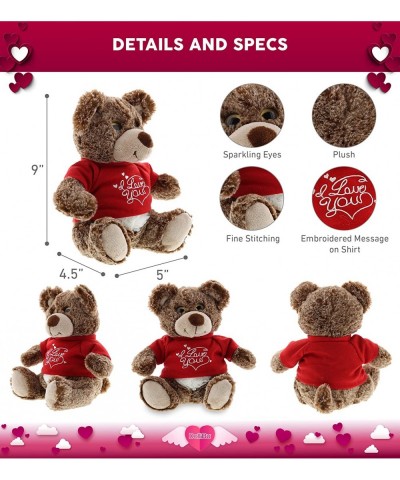 I Love You Brown Bear Plush – Cute Stuffed Animal with Red Shirt and Name Personalization for Valentine Anniversary Romantic ...