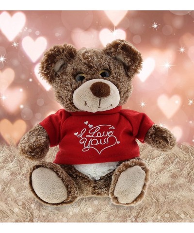 I Love You Brown Bear Plush – Cute Stuffed Animal with Red Shirt and Name Personalization for Valentine Anniversary Romantic ...