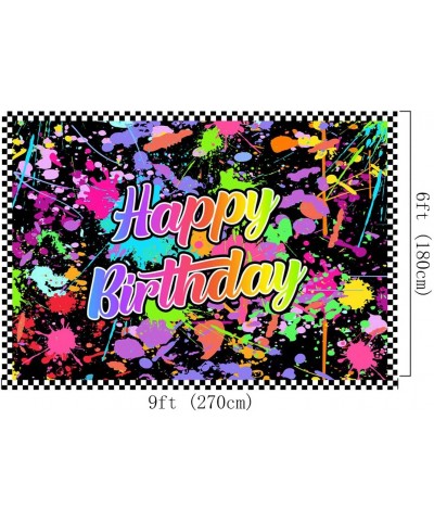 Neno Glow in The Dark Birthday Backdrops Colorful Graffiti Splash Paint Party Background Slime Happy Birthday Theme Black Lig...