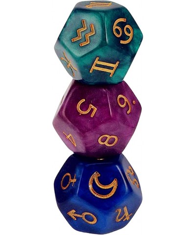 3 Pieces of Multi-Sided Acrylic Pearl Astrological Dice for Constellation Divination Accessory $16.75 Game Accessories