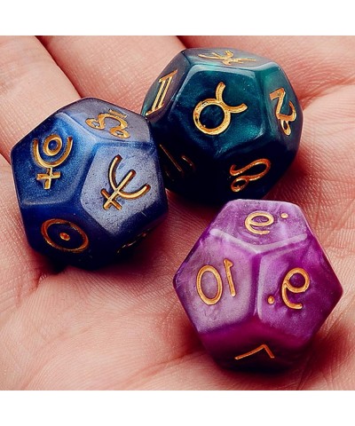 3 Pieces of Multi-Sided Acrylic Pearl Astrological Dice for Constellation Divination Accessory $16.75 Game Accessories