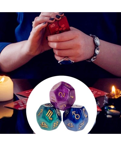 3 Pieces of Multi-Sided Acrylic Pearl Astrological Dice for Constellation Divination Accessory $16.75 Game Accessories