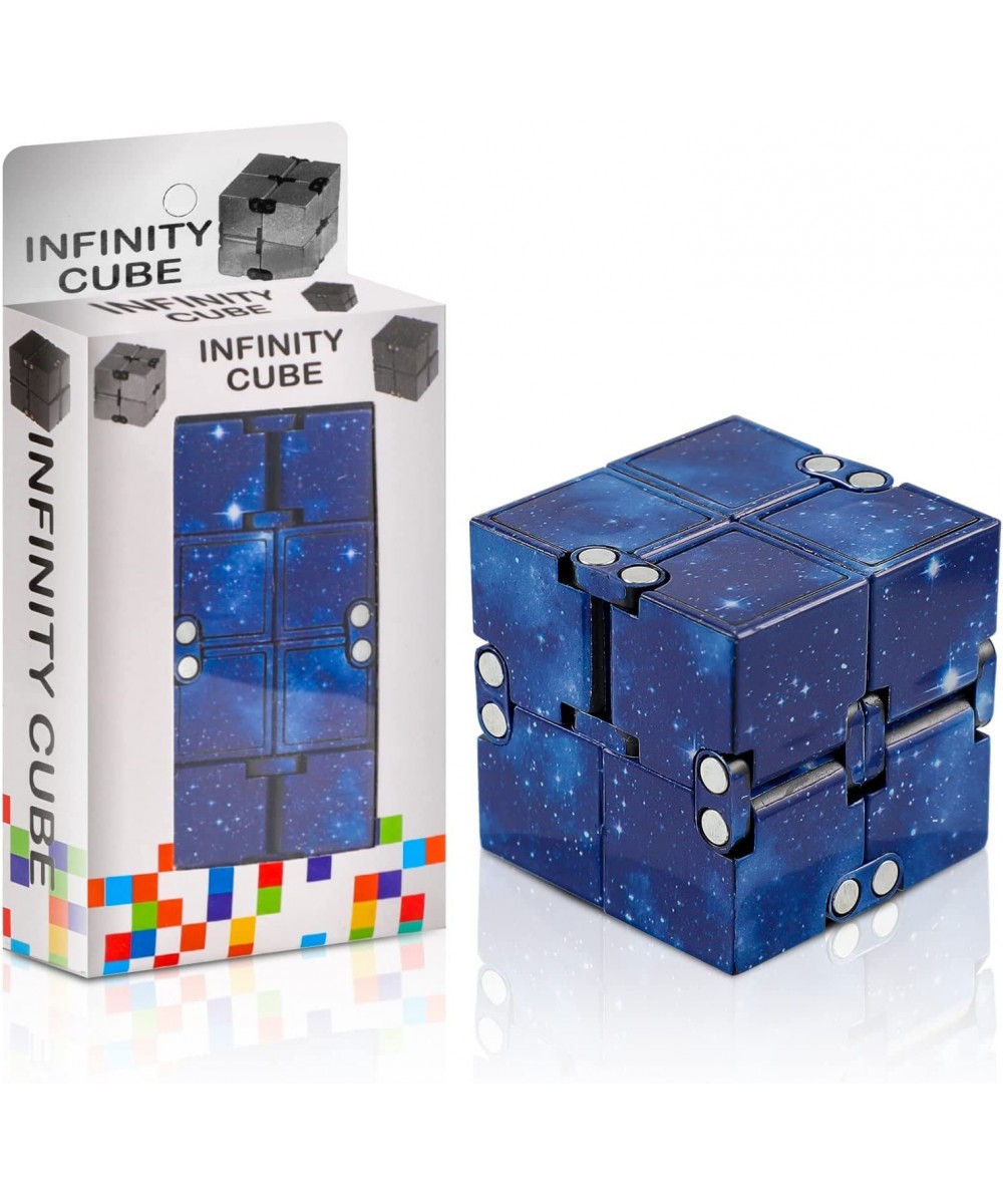 Galaxy Infinity Cube Square Fidget Toys Blocks Funny Hilarious and Novelty Sensory Mini Infinity Cube Desk Toys (Blue Galaxy)...