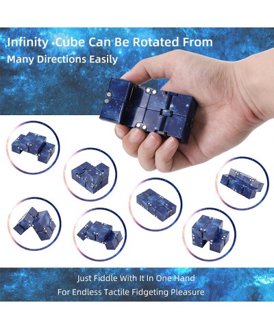 Galaxy Infinity Cube Square Fidget Toys Blocks Funny Hilarious and Novelty Sensory Mini Infinity Cube Desk Toys (Blue Galaxy)...