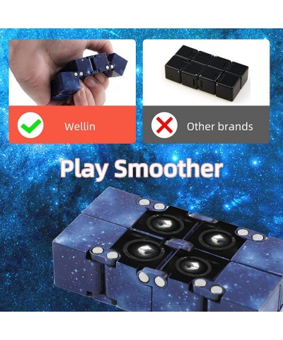 Galaxy Infinity Cube Square Fidget Toys Blocks Funny Hilarious and Novelty Sensory Mini Infinity Cube Desk Toys (Blue Galaxy)...