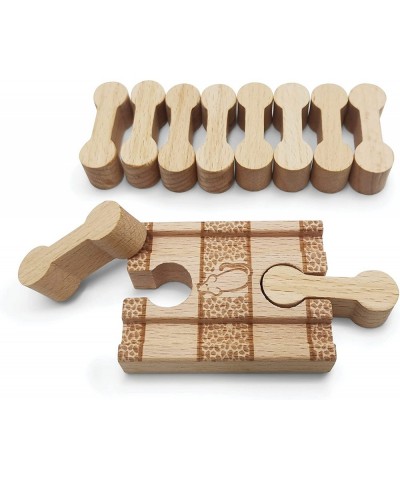 11 PCS Wooden Dog Bone Track Connector Pack - Series 1 - Wooden Train Connector Pieces Compatible with All Wooden Train Track...