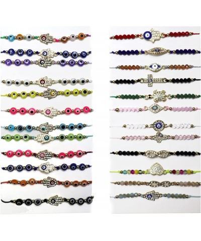 24 Pieces Evil Eye Bracelets Adjustable String Knot Bracelet Colorful Evil Eye Beaded Bracelets Kit for Women Girls Jewelry $...