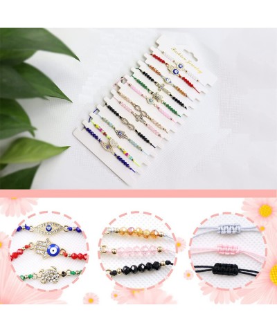 24 Pieces Evil Eye Bracelets Adjustable String Knot Bracelet Colorful Evil Eye Beaded Bracelets Kit for Women Girls Jewelry $...