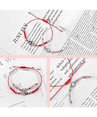 24 Pieces Evil Eye Bracelets Adjustable String Knot Bracelet Colorful Evil Eye Beaded Bracelets Kit for Women Girls Jewelry $...