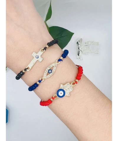 24 Pieces Evil Eye Bracelets Adjustable String Knot Bracelet Colorful Evil Eye Beaded Bracelets Kit for Women Girls Jewelry $...