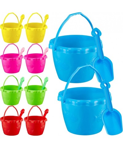 10 Packs 6 Inch Sand Buckets and Shovels Beach Pails Beach Bucket Sand Shovels Beach Toys for Kids Sand Molds Summer Outdoor ...