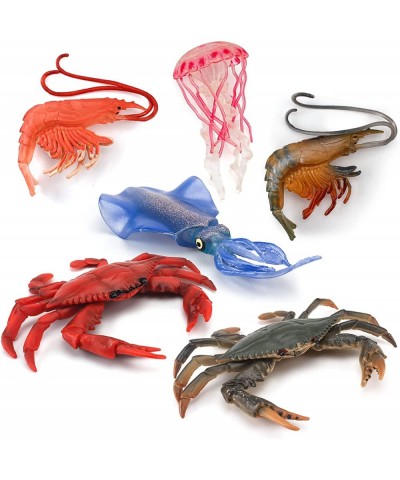 Sea Marine Animal Model Ocean Creatures Playsets 6 PCS Squid Crab Shrimp Action Figure Toys Party Gifts for Kids $45.82 Play ...