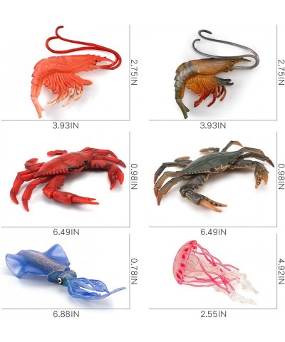 Sea Marine Animal Model Ocean Creatures Playsets 6 PCS Squid Crab Shrimp Action Figure Toys Party Gifts for Kids $45.82 Play ...