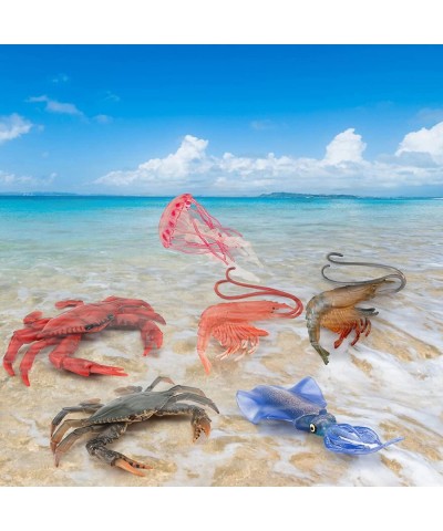 Sea Marine Animal Model Ocean Creatures Playsets 6 PCS Squid Crab Shrimp Action Figure Toys Party Gifts for Kids $45.82 Play ...