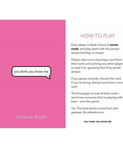 You Think You Know Me: A Conversational Card Game $49.65 Card Games