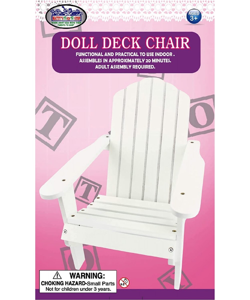 White Wooden Doll Furniture Adirondack Deck Chair for 18 inch Dolls (Fits American Girl Dolls) $32.56 Doll Accessories