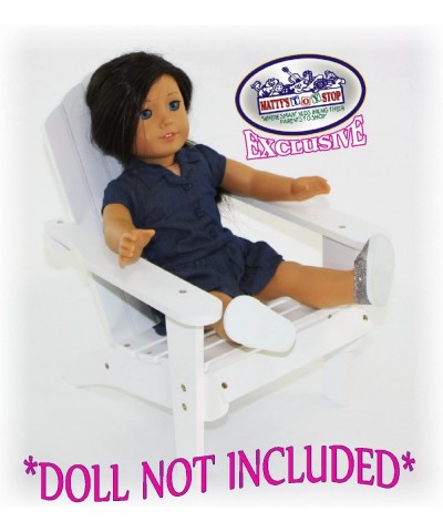 White Wooden Doll Furniture Adirondack Deck Chair for 18 inch Dolls (Fits American Girl Dolls) $32.56 Doll Accessories