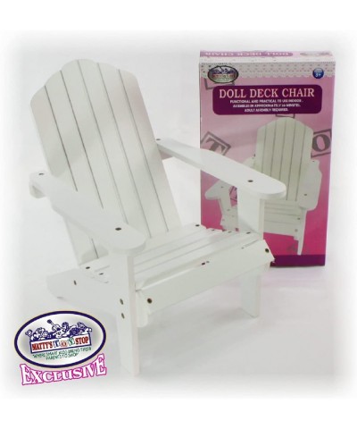 White Wooden Doll Furniture Adirondack Deck Chair for 18 inch Dolls (Fits American Girl Dolls) $32.56 Doll Accessories