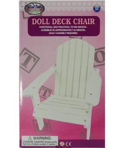 White Wooden Doll Furniture Adirondack Deck Chair for 18 inch Dolls (Fits American Girl Dolls) $32.56 Doll Accessories