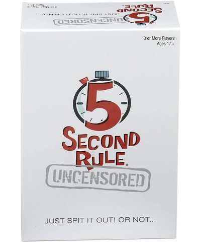 5 Second Rule Uncensored -- Just Spit it Out... Or Not -- Quick Thinking Party Game -- Adult Humor -- Ages 17+ $33.53 Card Games