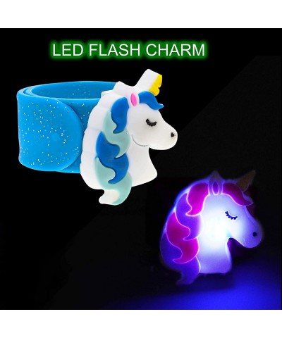 3 Flashing LED Unicorn Slap Bracelets for Kids Light Up Unicorns Slap Bracelet Wrist Bands for Girls Tween Girl Birthday Part...