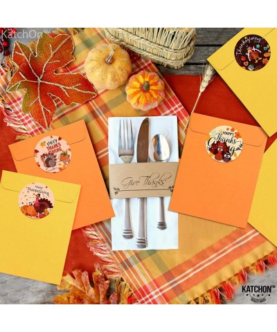 500 Pieces Thanksgiving Stickers Roll - Turkey Stickers for Kids Roll | Happy Thanksgiving Stickers for Cards Envelopes Gifts...