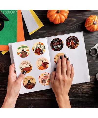 500 Pieces Thanksgiving Stickers Roll - Turkey Stickers for Kids Roll | Happy Thanksgiving Stickers for Cards Envelopes Gifts...