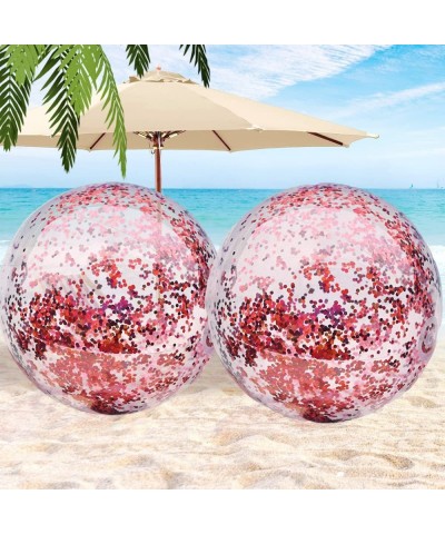 Sequin Beach Ball Jumbo Pool Toys Balls Giant Glitter Inflatable Clear Beach Ball Swimming Pool Water Beach Toys Outdoor Summ...