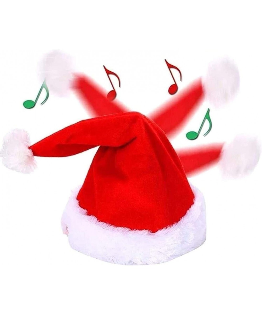 Singing and Dancing Electric Christmas Santa Hat for Adults Kids Swing Musical Funny Toy Hat Plush Velvet Christmas Cap in Tr...