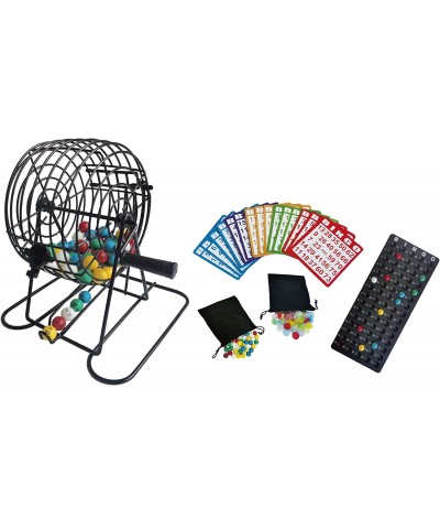 Deluxe Bingo Game Set 6 Inch Metal Cage 300 Bingo Chips with a Bag 75 Bingo Balls with a Bag 50 Bingo Cards Plastic Master Bo...