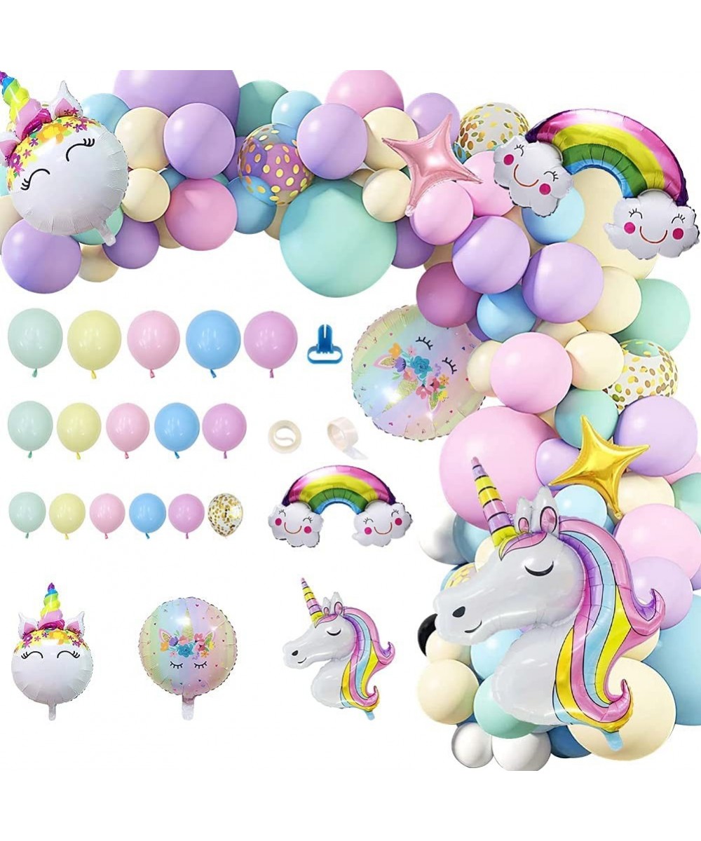 Unicorn Balloons Arch Garland Kit Unicorn Birthday Party Decorations for Girls 5 12 18 inch Pastel Balloons Set Macaron and R...