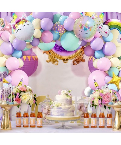 Unicorn Balloons Arch Garland Kit Unicorn Birthday Party Decorations for Girls 5 12 18 inch Pastel Balloons Set Macaron and R...