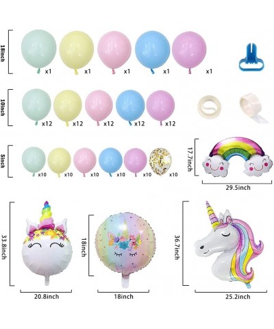 Unicorn Balloons Arch Garland Kit Unicorn Birthday Party Decorations for Girls 5 12 18 inch Pastel Balloons Set Macaron and R...