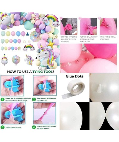 Unicorn Balloons Arch Garland Kit Unicorn Birthday Party Decorations for Girls 5 12 18 inch Pastel Balloons Set Macaron and R...