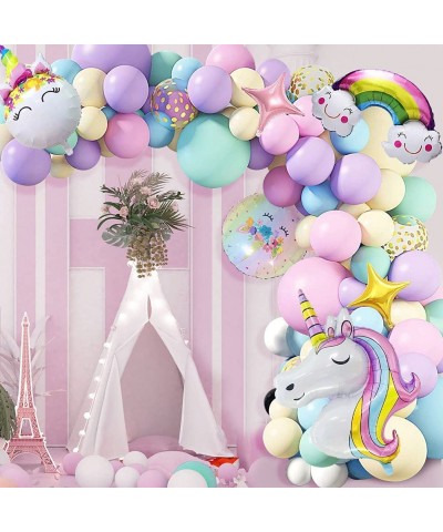 Unicorn Balloons Arch Garland Kit Unicorn Birthday Party Decorations for Girls 5 12 18 inch Pastel Balloons Set Macaron and R...