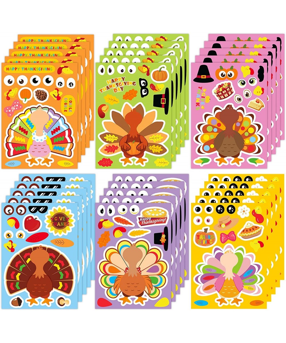 Thanksgiving Stickers for Kids Turkey Stickers 30 Sheets Thanksgiving Stickers Make a Turkey Face Stickers Thanksgiving Craft...