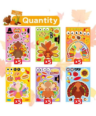 Thanksgiving Stickers for Kids Turkey Stickers 30 Sheets Thanksgiving Stickers Make a Turkey Face Stickers Thanksgiving Craft...