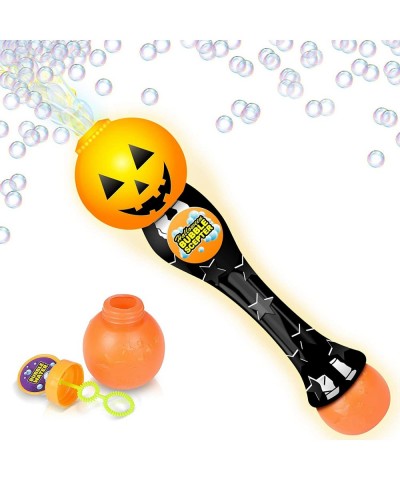 Light Up Pumpkin Bubble Blower Wand - 13.5 Inch Illuminating Bubble Blower Wand with Thrilling LED Effect for Kids Bubble Flu...