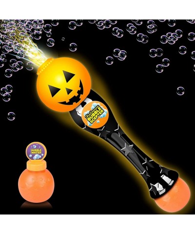 Light Up Pumpkin Bubble Blower Wand - 13.5 Inch Illuminating Bubble Blower Wand with Thrilling LED Effect for Kids Bubble Flu...