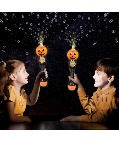 Light Up Pumpkin Bubble Blower Wand - 13.5 Inch Illuminating Bubble Blower Wand with Thrilling LED Effect for Kids Bubble Flu...