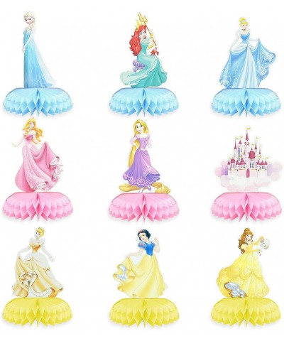 9 PCS Princess Party Centerpieces 3D Paper Honeycomb Table Decorations for Girls Theme Birthday Party Baby Shower $17.21 Kids...