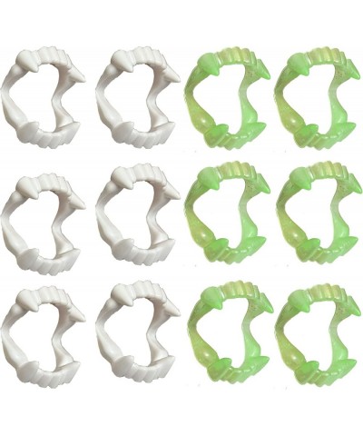 12 Pcs Vampire Fangs Plastic Whie and Glow in The Dark Vampire Teeth for Dress Up Costume Cosplay Photo Props Halloween Chris...