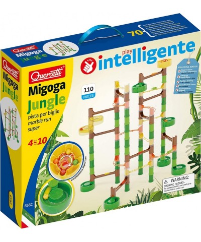 Migoga Jungle Marble Run Toy - 110 Piece Set with 12 Colored Marbles and Multi-Start for Simultaneous Launches Promotes STEM ...