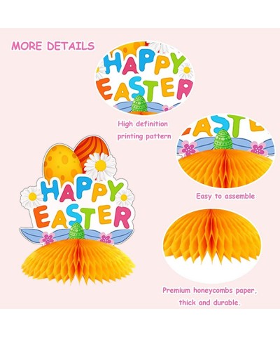 Easter Bunny Honeycomb Decorations 8 Pieces Easter Honeycomb Centerpieces with Pin Colorful Rabbit with 3D Honeycomb Paper Ea...